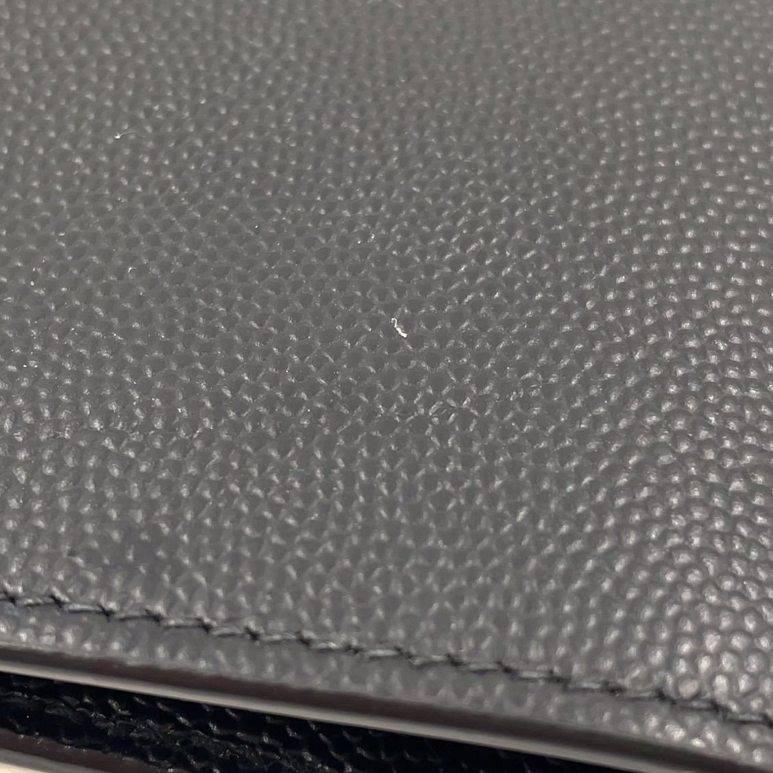 Saint Laurent Paris Zippered Bifold Mini Leather Black Wallet Silver — view 8