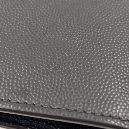 Saint Laurent Paris Zippered Bifold Mini Leather Black Wallet Silver — view 8