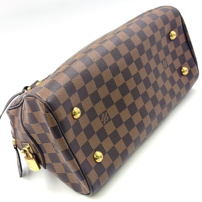 Louis Vuitton Duomo Damier Ebene Leather Brown Handbag Gold — view 5