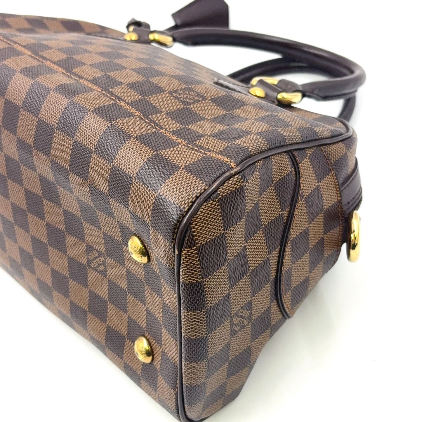 Louis Vuitton Duomo Damier Ebene Leather Brown Handbag Gold — view 6