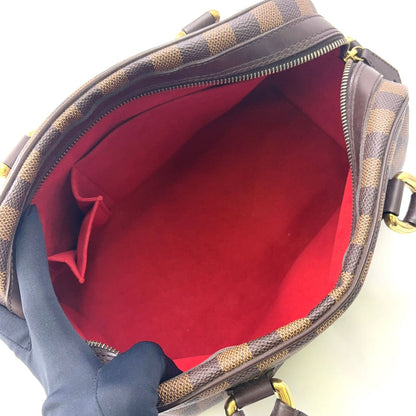 Louis Vuitton Duomo Damier Ebene Leather Brown Handbag Gold — view 3
