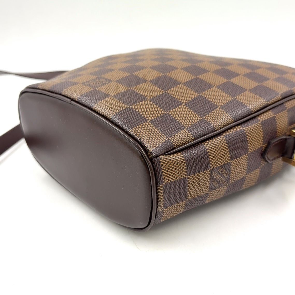 Louis Vuitton Ipanema PM Damier Ebene Leather Brown Shoulder Bag Gold — view 8