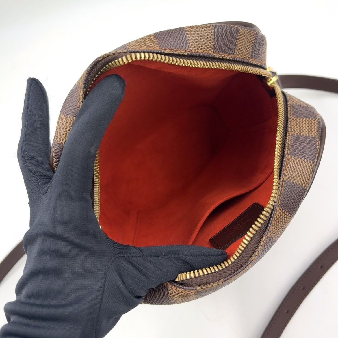 Louis Vuitton Ipanema PM Damier Ebene Leather Brown Shoulder Bag Gold — view 3