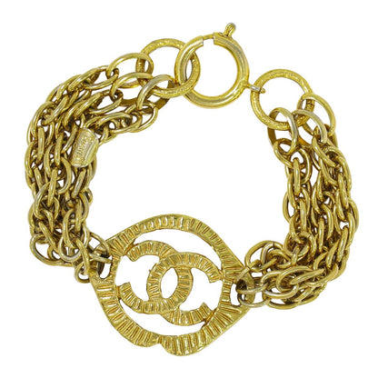 Chanel CC Logo Bracelet Bangle Gold Plated