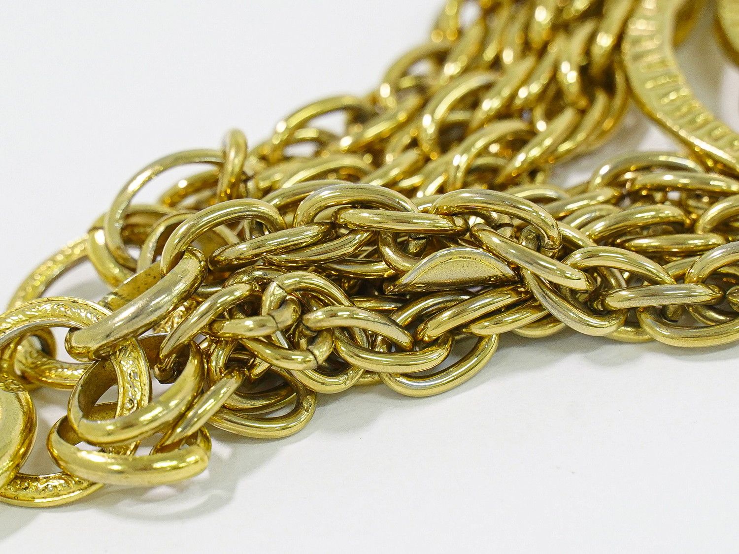 Chanel CC Logo Bracelet Bangle Gold Plated — view 3