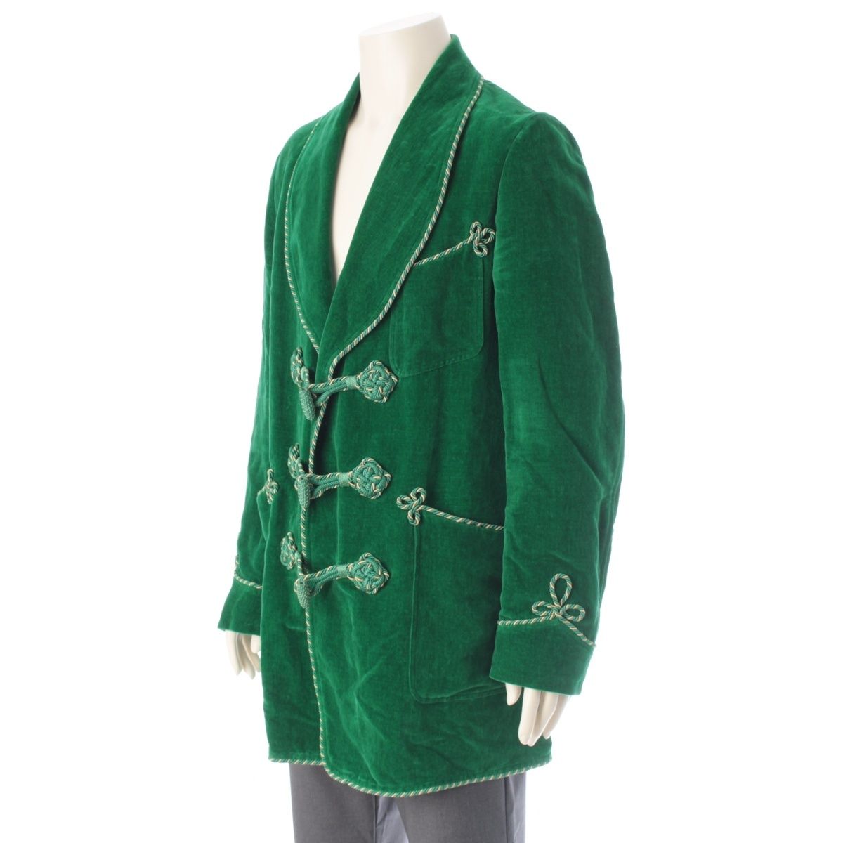 Gucci Paramount Michele Era Velvet Cotton Velour Smoking Jacket Garden Gallery — view 2