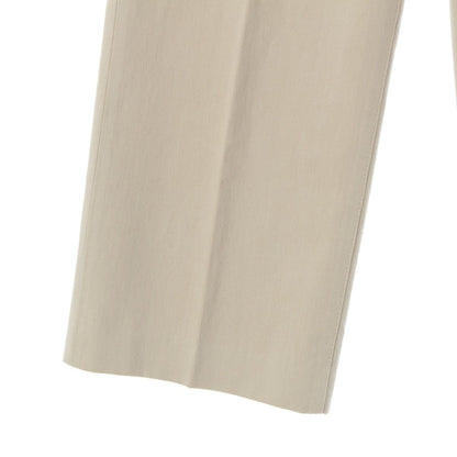 Hermes Cotton Twill Leather Patch Wide Straight Pants Beige — view 7