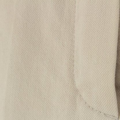 Hermes Cotton Twill Leather Patch Wide Straight Pants Beige — view 5