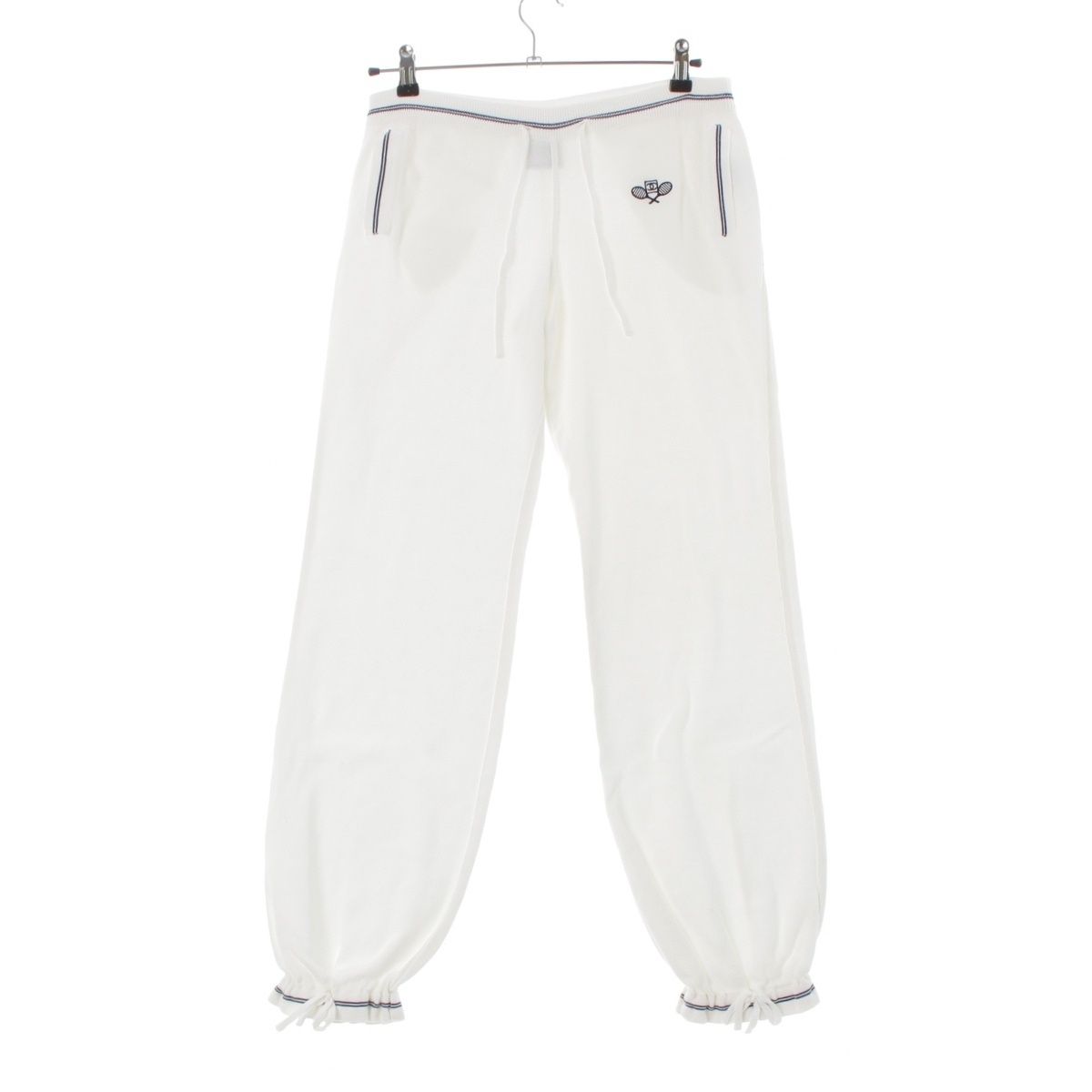 Chanel Sports Cotton CC Logo Embroidery Pants White 38
