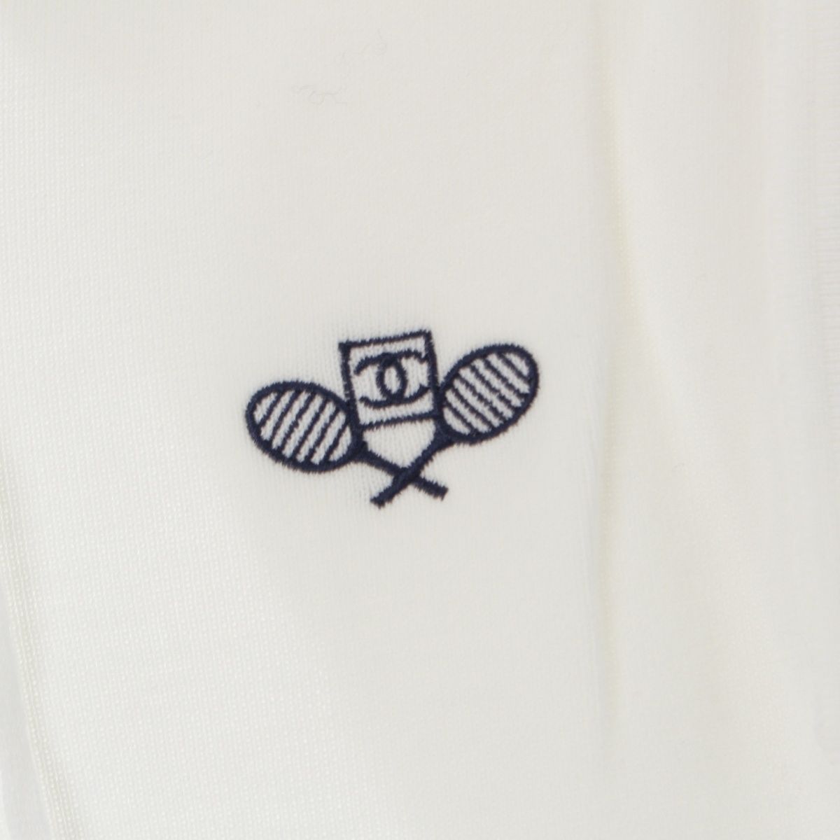 Chanel Sports Cotton CC Logo Embroidery Pants White 38 — view 6