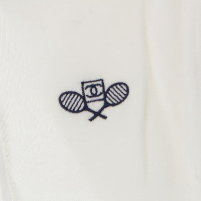 Chanel Sports Cotton CC Logo Embroidery Pants White 38 — view 6