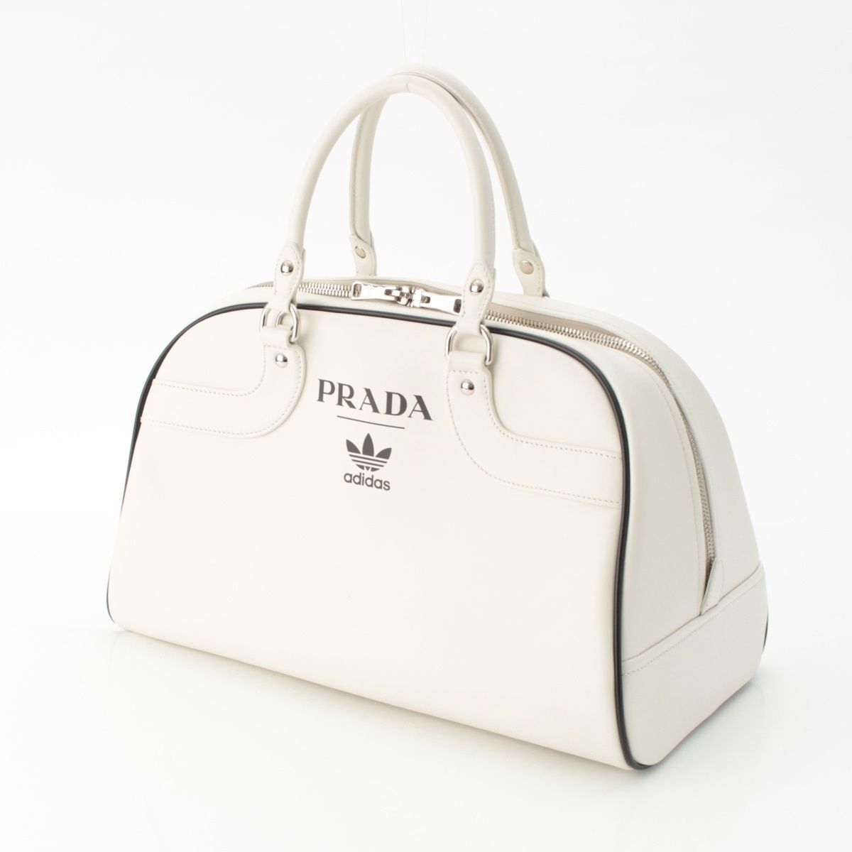 Prada Adidas City Calfskin Leather World Limited 700 Pieces Logo Boston Bag — view 2