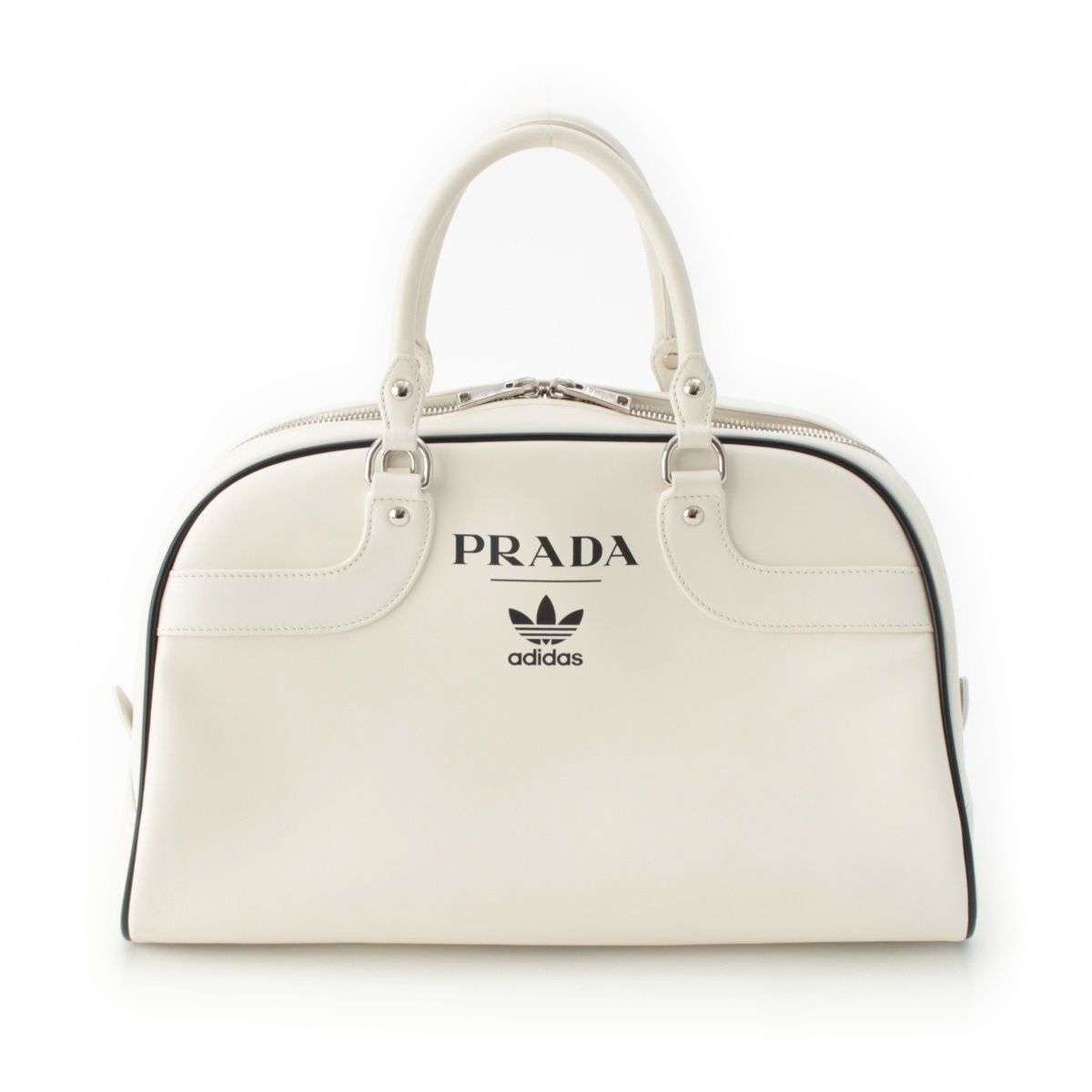 Prada Adidas City Calfskin Leather World Limited 700 Pieces Logo Boston Bag