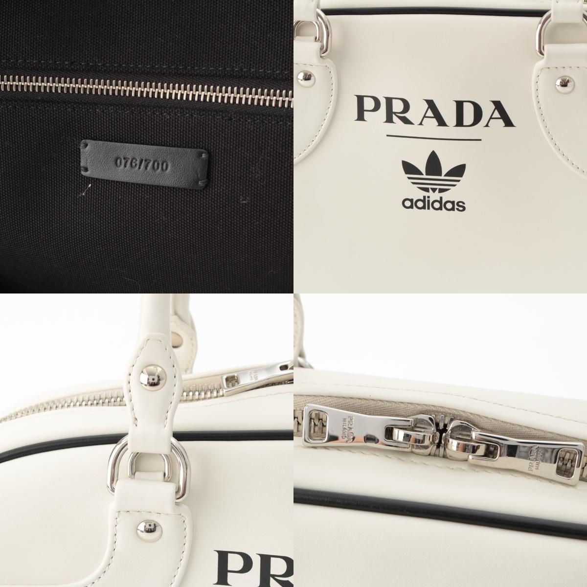 Prada Adidas City Calfskin Leather World Limited 700 Pieces Logo Boston Bag — view 8