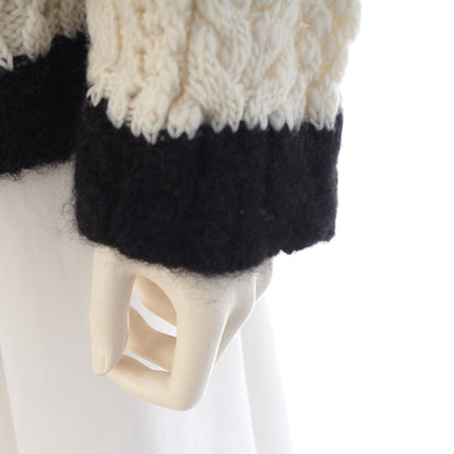 Chanel Wool Icon Button Knit Cardigan Top White Black 36 — view 7