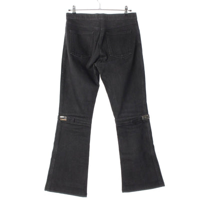 Chanel Cotton Coco Button Logo Belt Denim Pants Black 40 — view 2