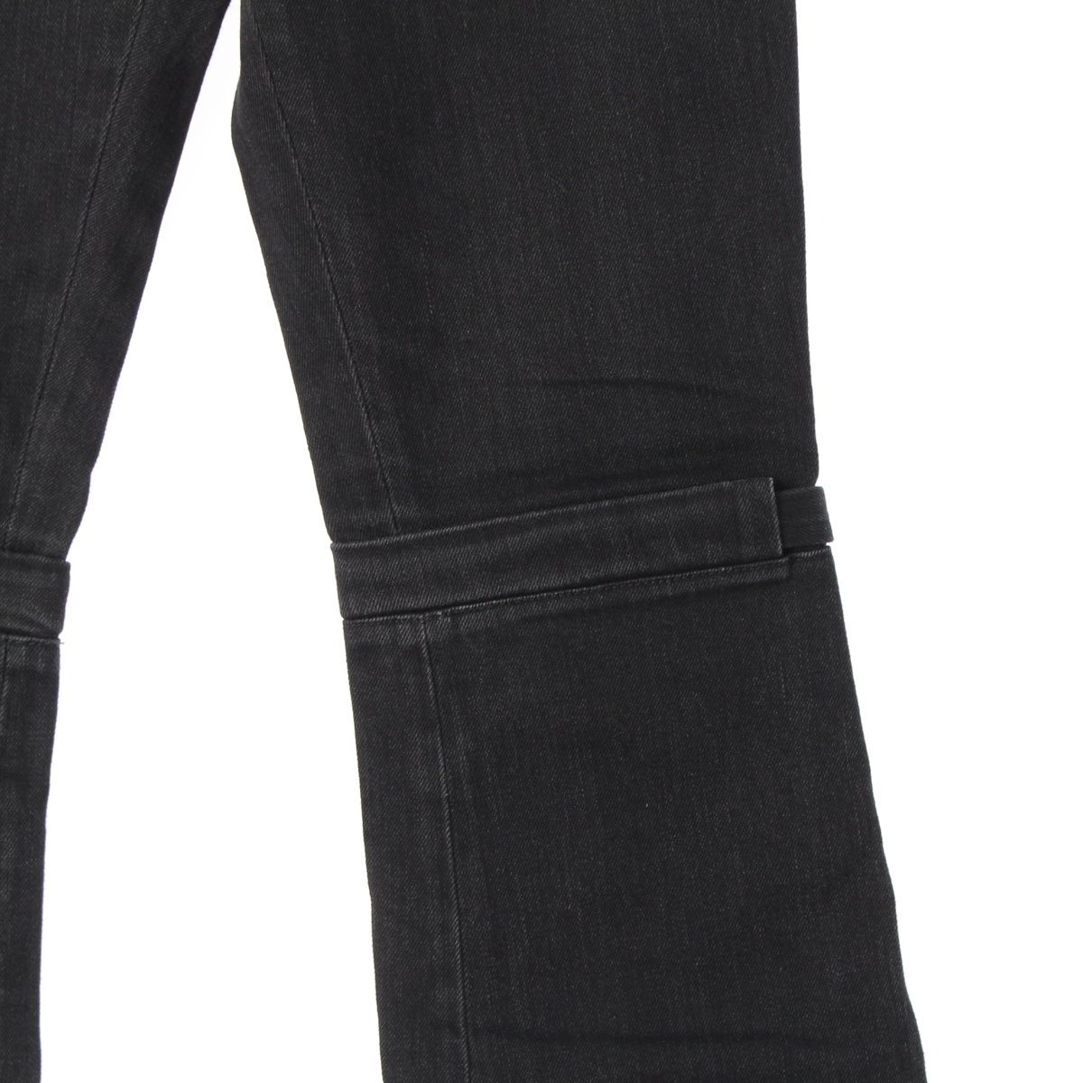 Chanel Cotton Coco Button Logo Belt Denim Pants Black 40 — view 7