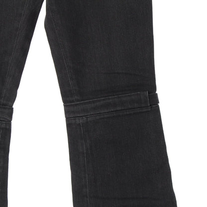 Chanel Cotton Coco Button Logo Belt Denim Pants Black 40 — view 7