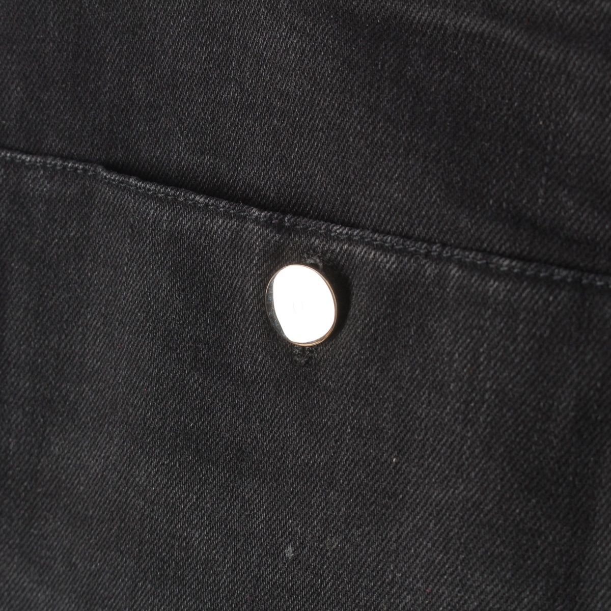 Chanel Cotton Coco Button Logo Belt Denim Pants Black 40 — view 5