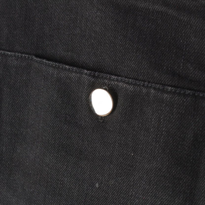Chanel Cotton Coco Button Logo Belt Denim Pants Black 40 — view 5