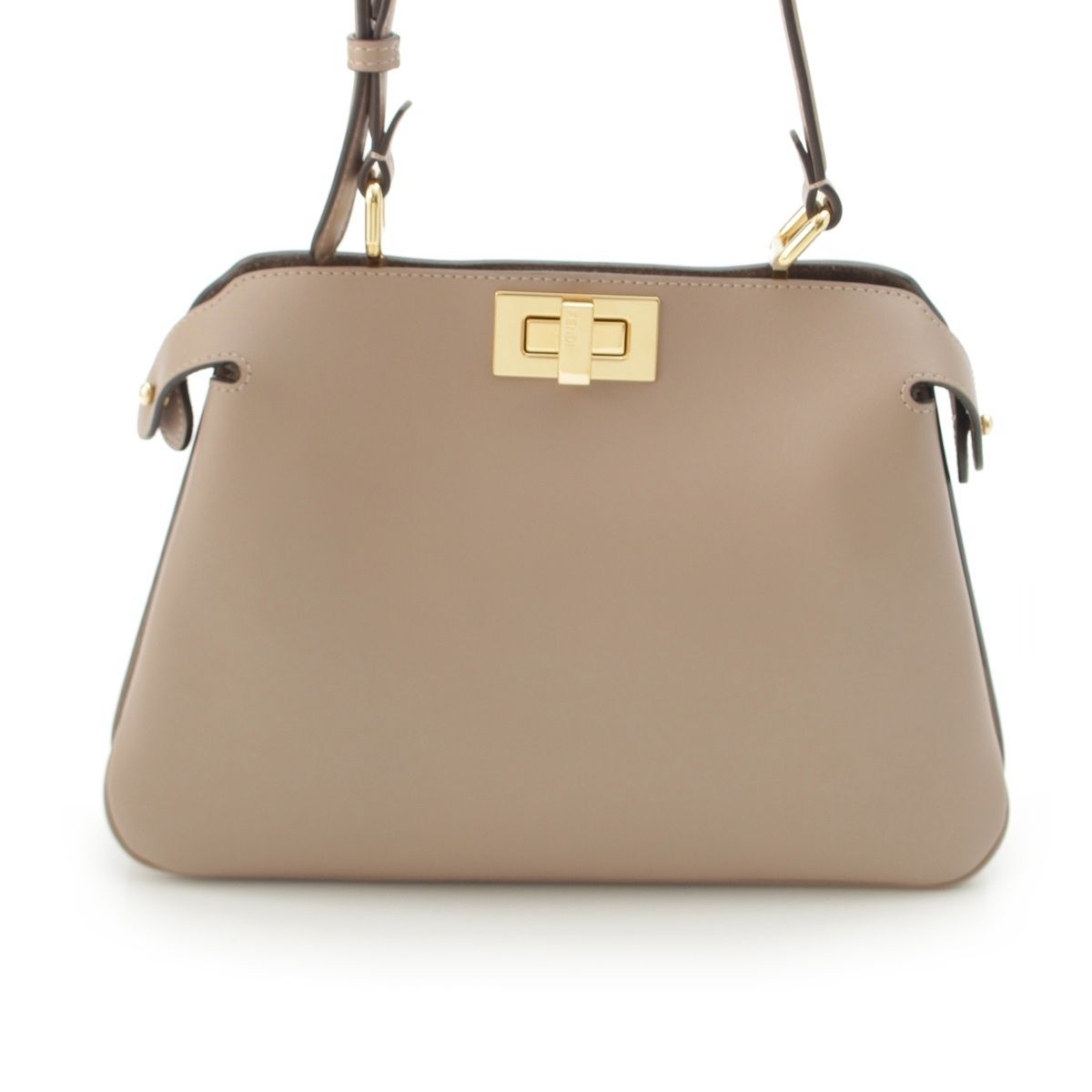 Fendi Peekaboo Soft Small Dove Gray Leather 2-Way Shoulder Handbag Ju — view 5