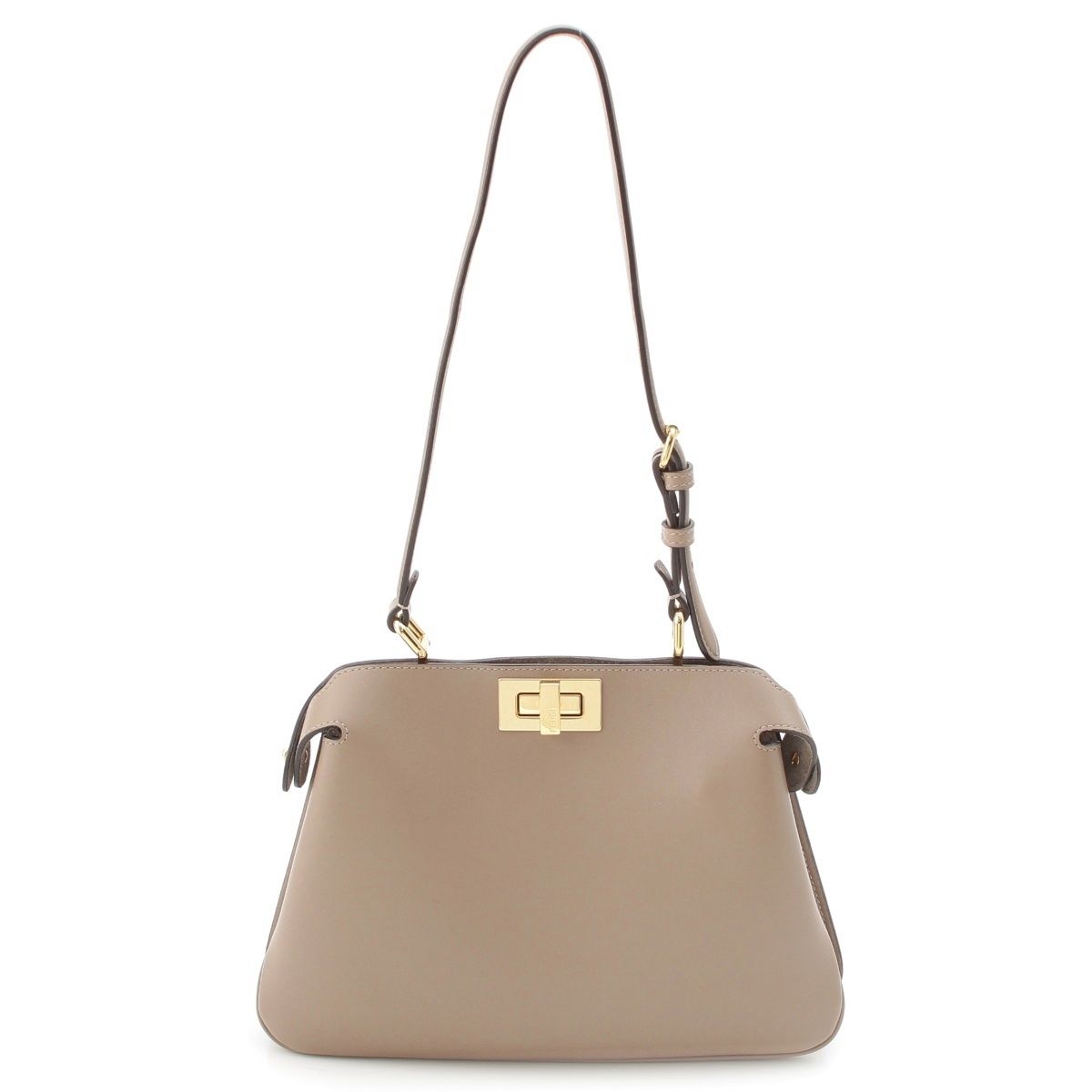 Fendi Peekaboo Soft Small Dove Gray Leather 2-Way Shoulder Handbag Ju