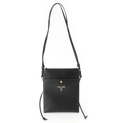 Celine Sharp Pouch Take Away Smooth Lambskin Logo Shoulder Bag Black