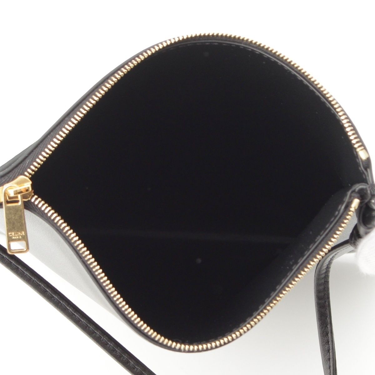 Celine Sharp Pouch Take Away Smooth Lambskin Logo Shoulder Bag Black — view 7