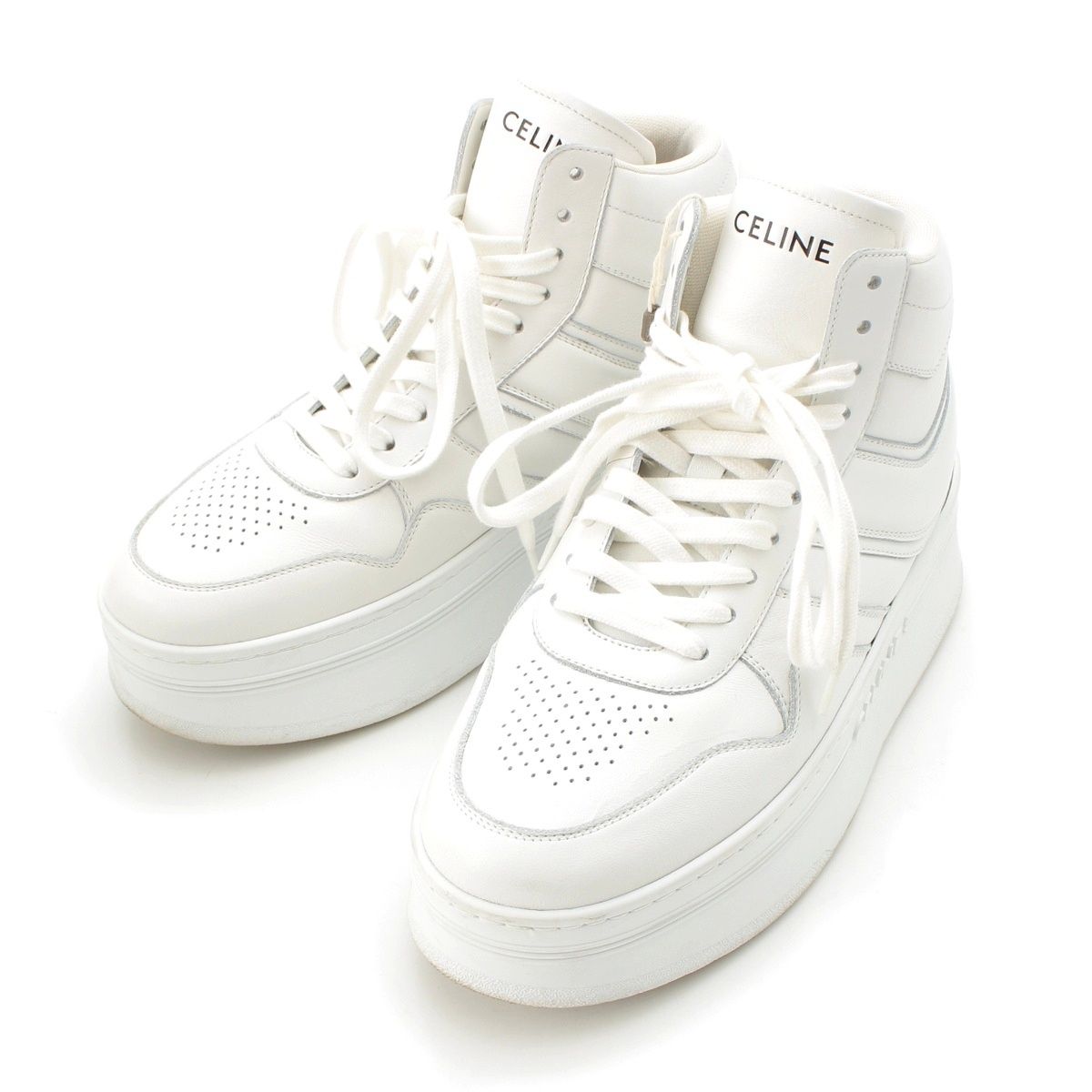 Celine Platform High Cut Sneakers Shoes White