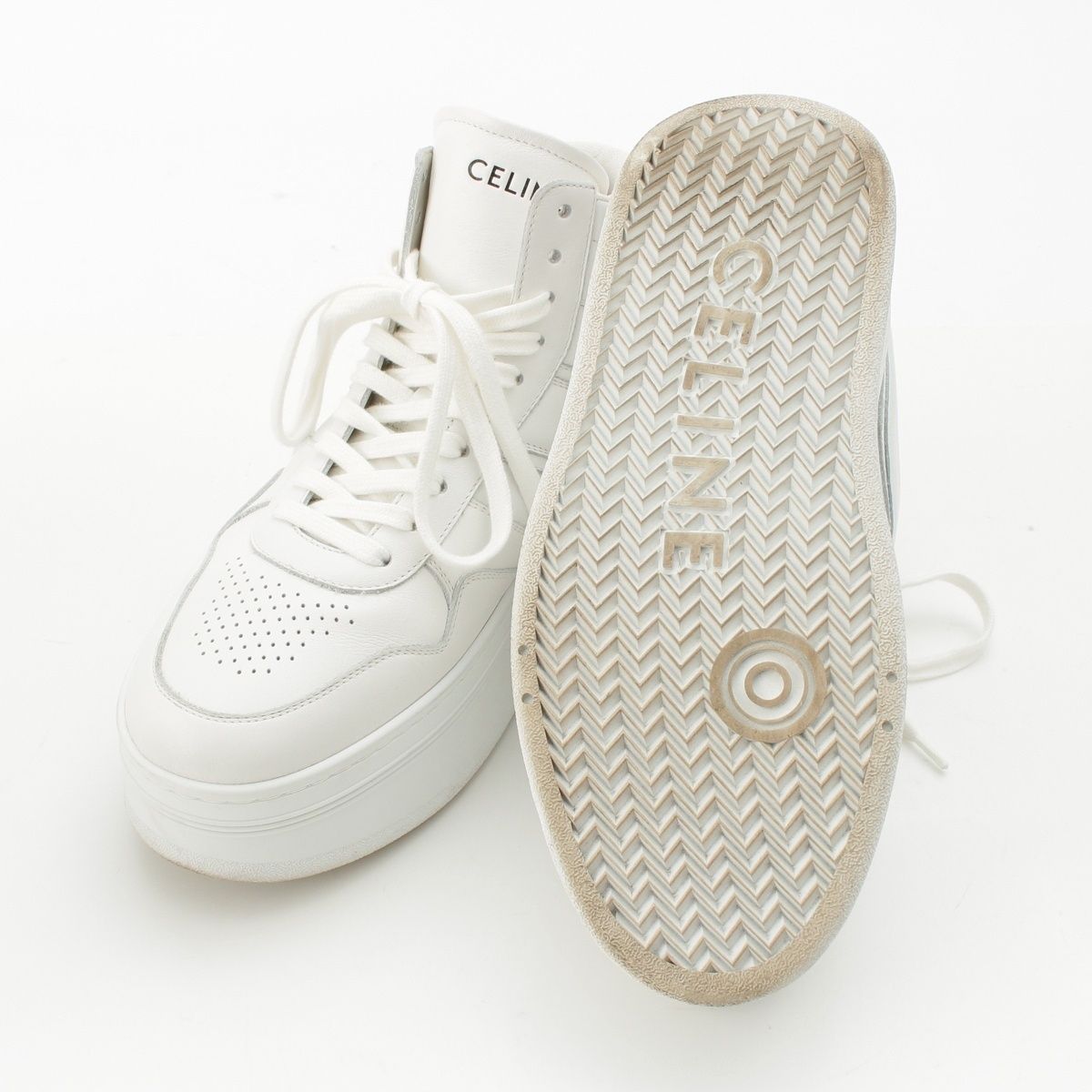Celine Platform High Cut Sneakers Shoes White — view 5
