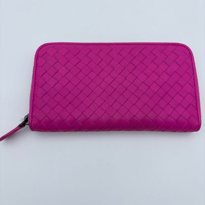 Bottega Veneta Intrecciato Zip Around Wallet Leather Pink — view 2