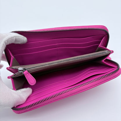 Bottega Veneta Intrecciato Zip Around Wallet Leather Pink — view 8