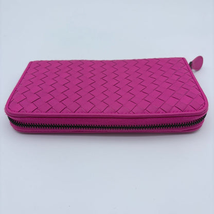 Bottega Veneta Intrecciato Zip Around Wallet Leather Pink — view 5