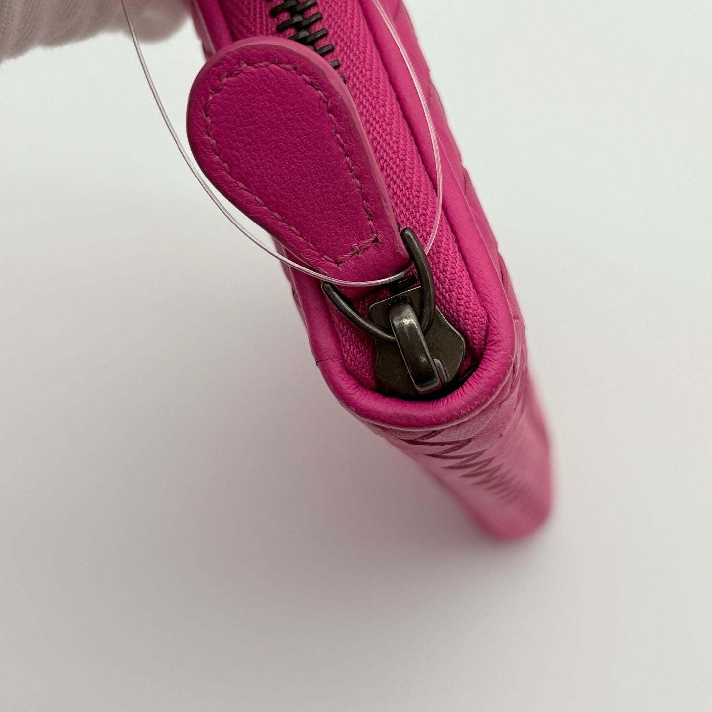 Bottega Veneta Intrecciato Zip Around Wallet Leather Pink — view 7