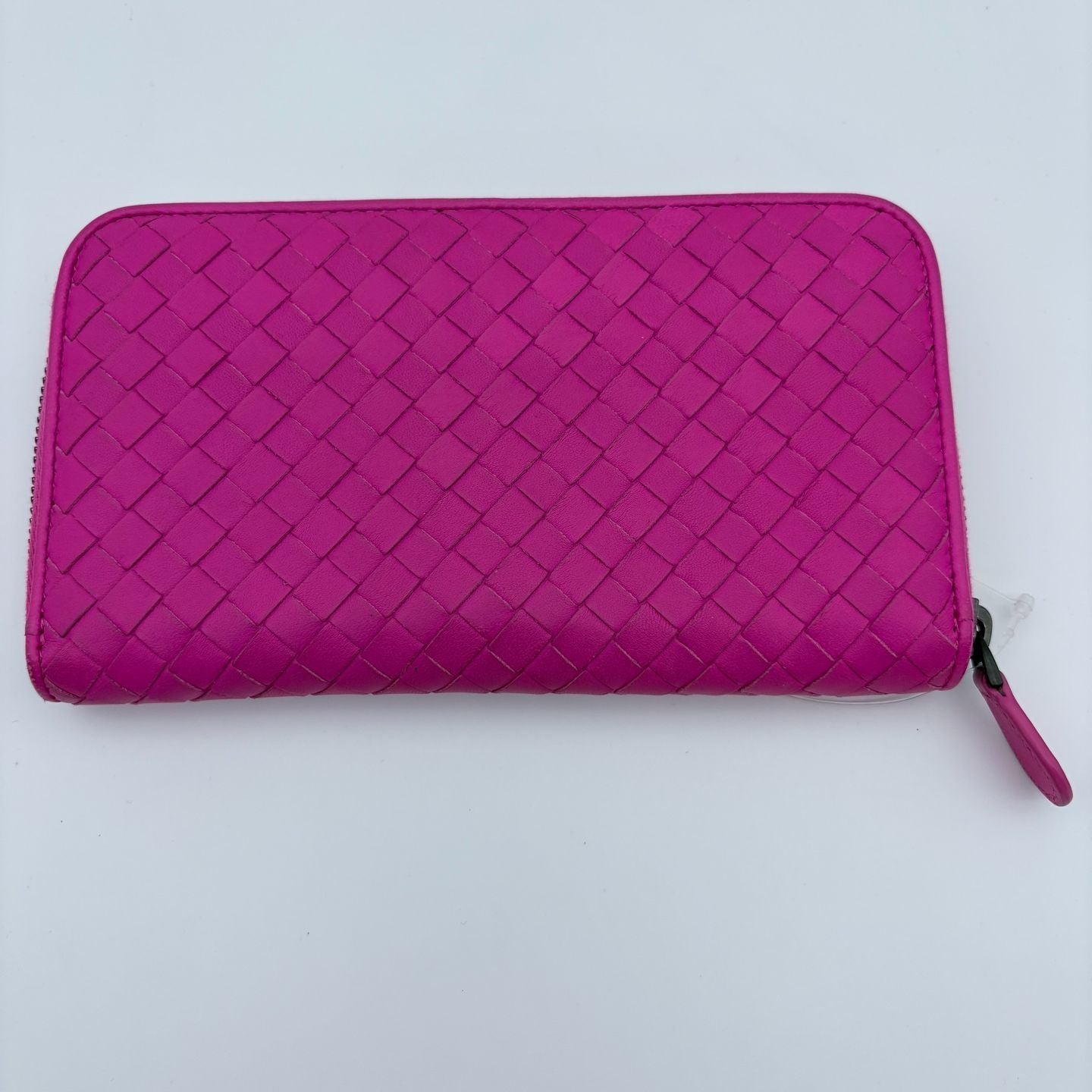 Bottega Veneta Intrecciato Zip Around Wallet Leather Pink