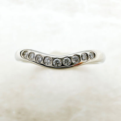 Tiffany & Co Curved Band Diamond Platinum Ring — view 3