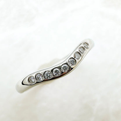 Tiffany & Co Curved Band Diamond Platinum Ring — view 2