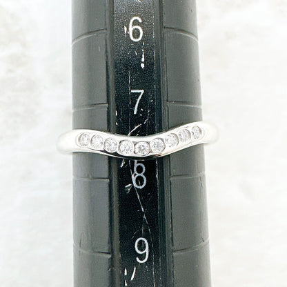 Tiffany & Co Curved Band Diamond Platinum Ring — view 6