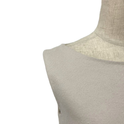 Prada Sleeveless Dress Wool Knee Length 40 Beige — view 4