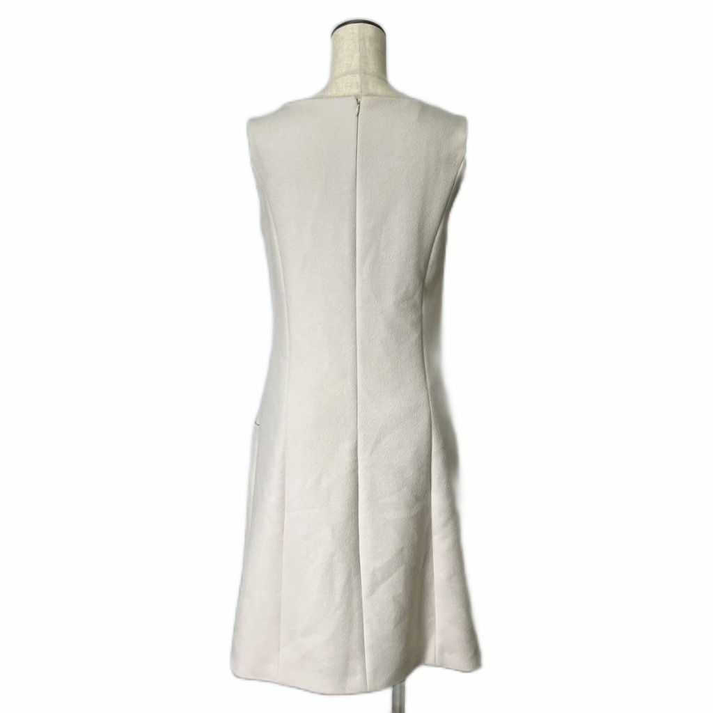 Prada Sleeveless Dress Wool Knee Length 40 Beige — view 2