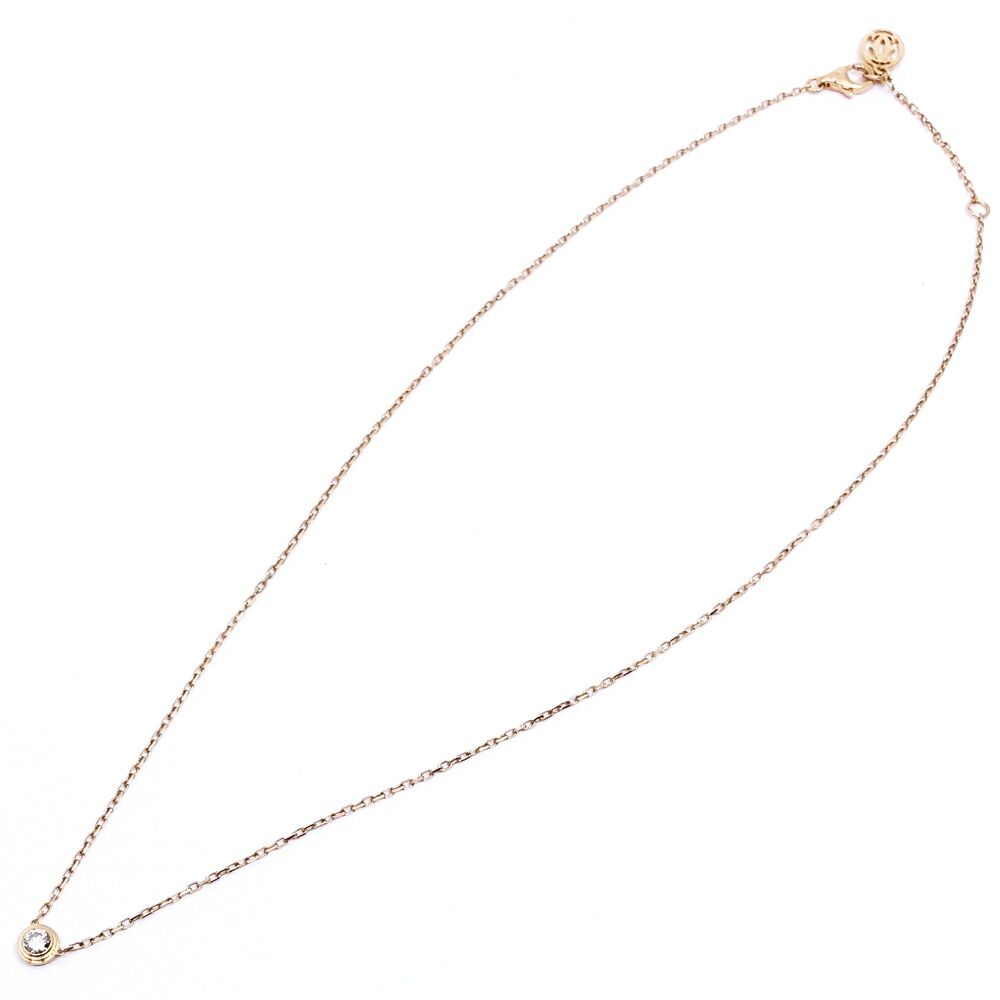 Cartier 18k Pink Gold Damier LM Diamond Necklace Large — view 3