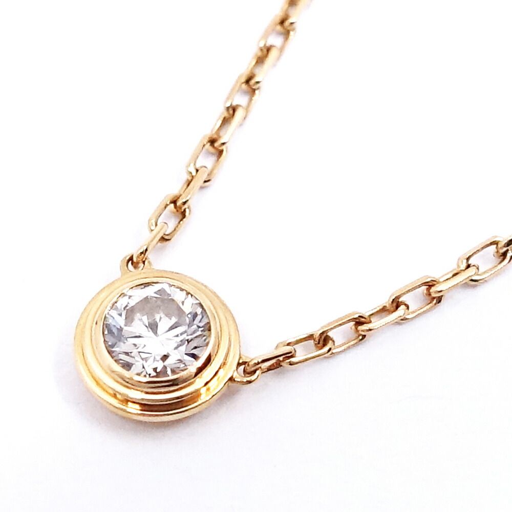 Cartier 18k Pink Gold Damier LM Diamond Necklace Large — view 4