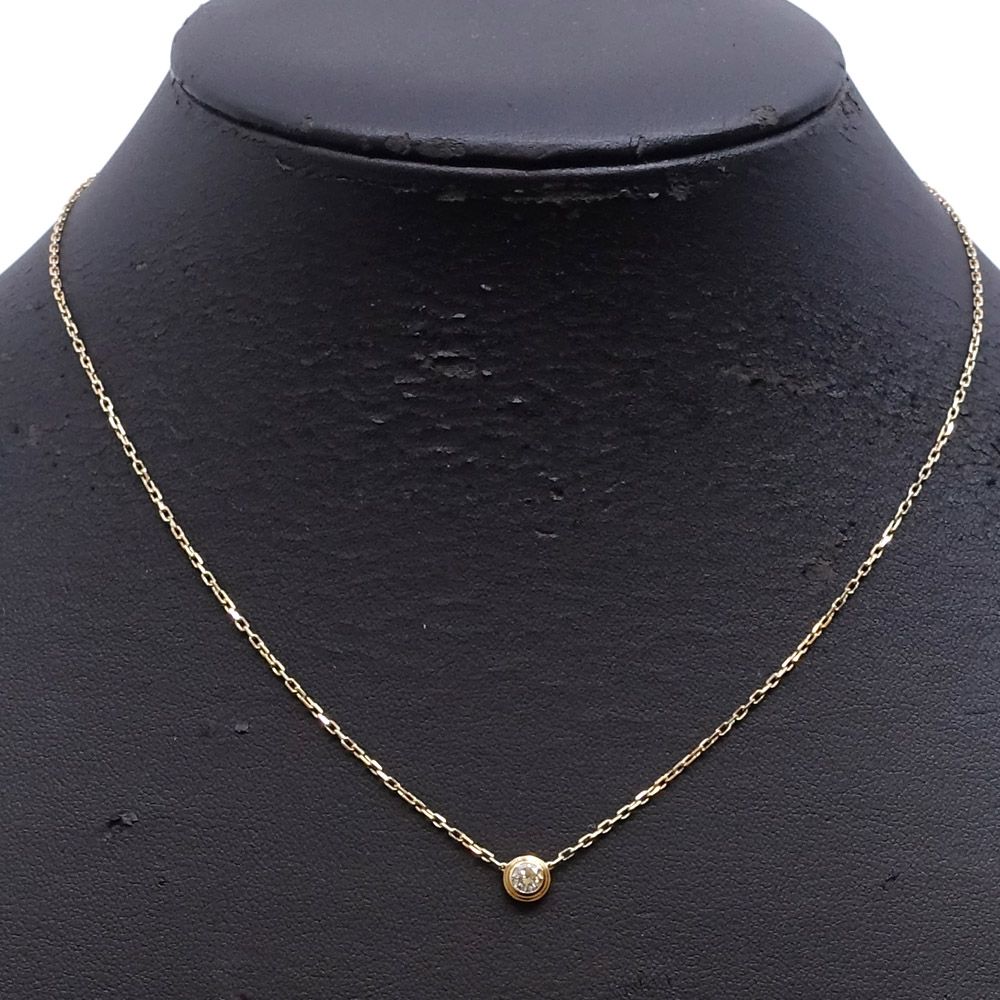 Cartier 18k Pink Gold Damier LM Diamond Necklace Large — view 9