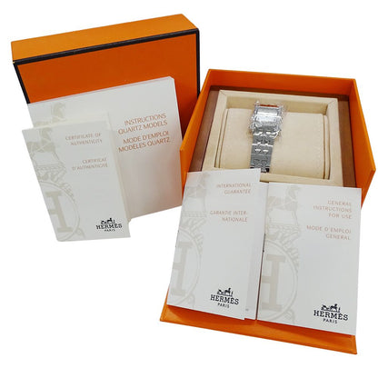 Hermes Watch Diamond Shell Quartz Stainless Steel Silver Polished — view 7