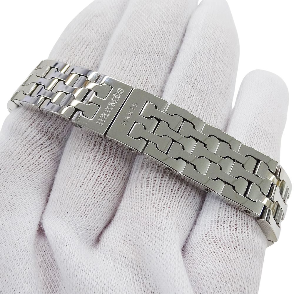 Hermes Watch Diamond Shell Quartz Stainless Steel Silver Polished — view 5