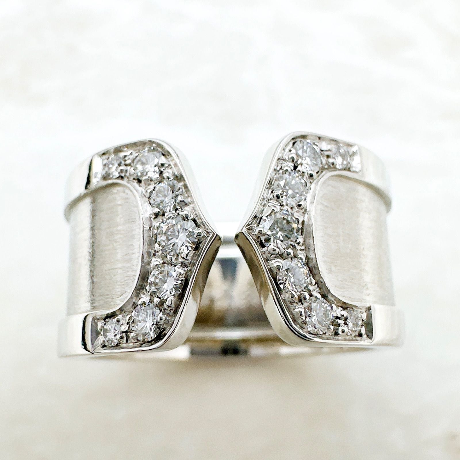 Cartier C2 Diamond White Gold Ring — view 3