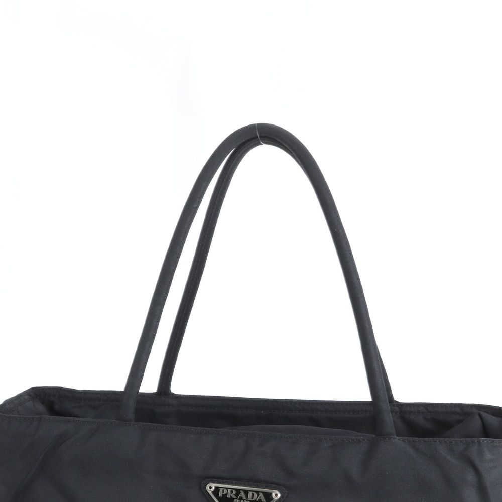 Prada Tessuto Nylon Triangle Logo Tote Shoulder Hand Black — view 2