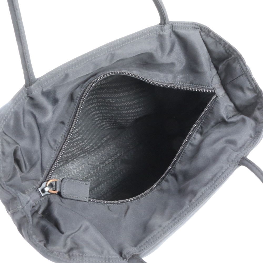 Prada Tessuto Nylon Triangle Logo Tote Shoulder Hand Black — view 7