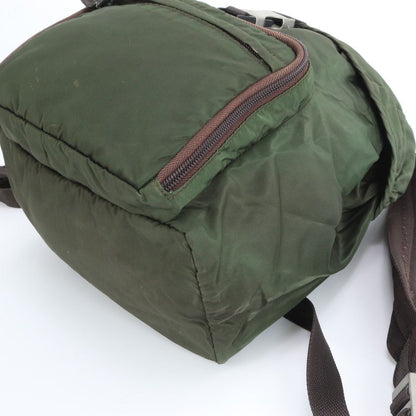 Prada Tessuto Nylon Triangle Logo Khaki Backpack Shoulder Bag — view 5