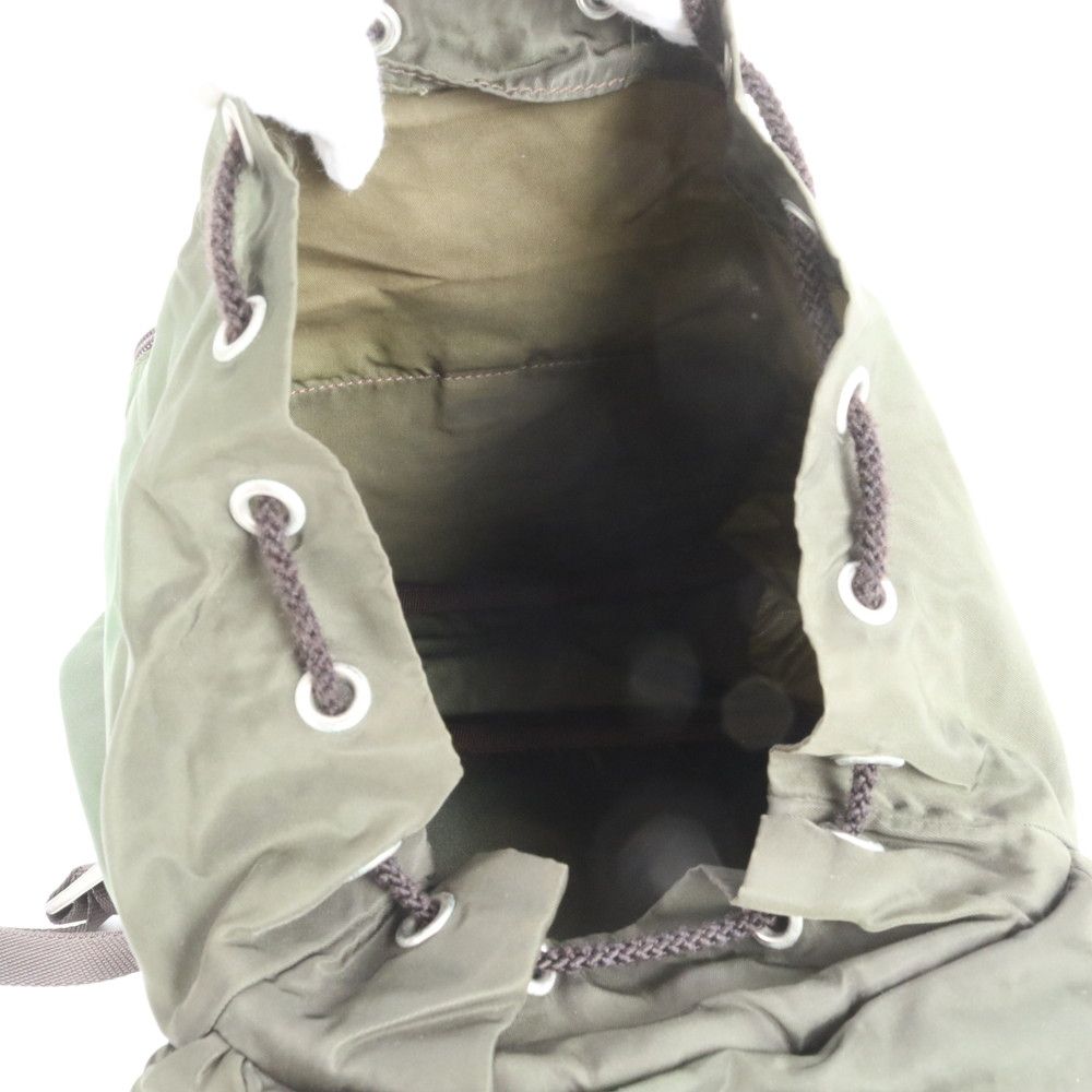 Prada Tessuto Nylon Triangle Logo Khaki Backpack Shoulder Bag — view 8